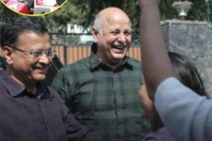 अरविंद केजरीवाल दिल्ली शराब नीति घोटाले पर प्रेस कॉन्फ्रेंस करते हुए