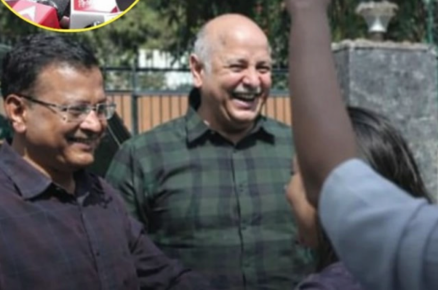 अरविंद केजरीवाल दिल्ली शराब नीति घोटाले पर प्रेस कॉन्फ्रेंस करते हुए