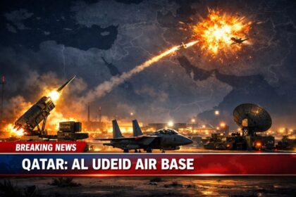 कतर के Al Udeid Air Base के पास ड्रोन हमला नाकाम होने का दृश्य