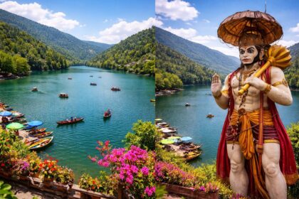 उत्तराखंड पर्यटन स्थल नौकुचियाताल झील का सुंदर दृश्य