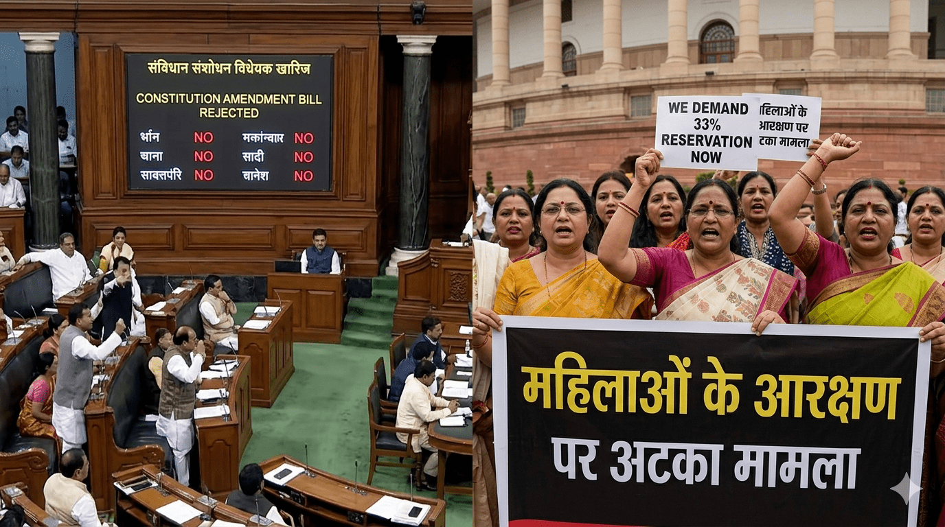 लोकसभा में संविधान संशोधन विधेयक खारिज, महिलाओं के आरक्षण