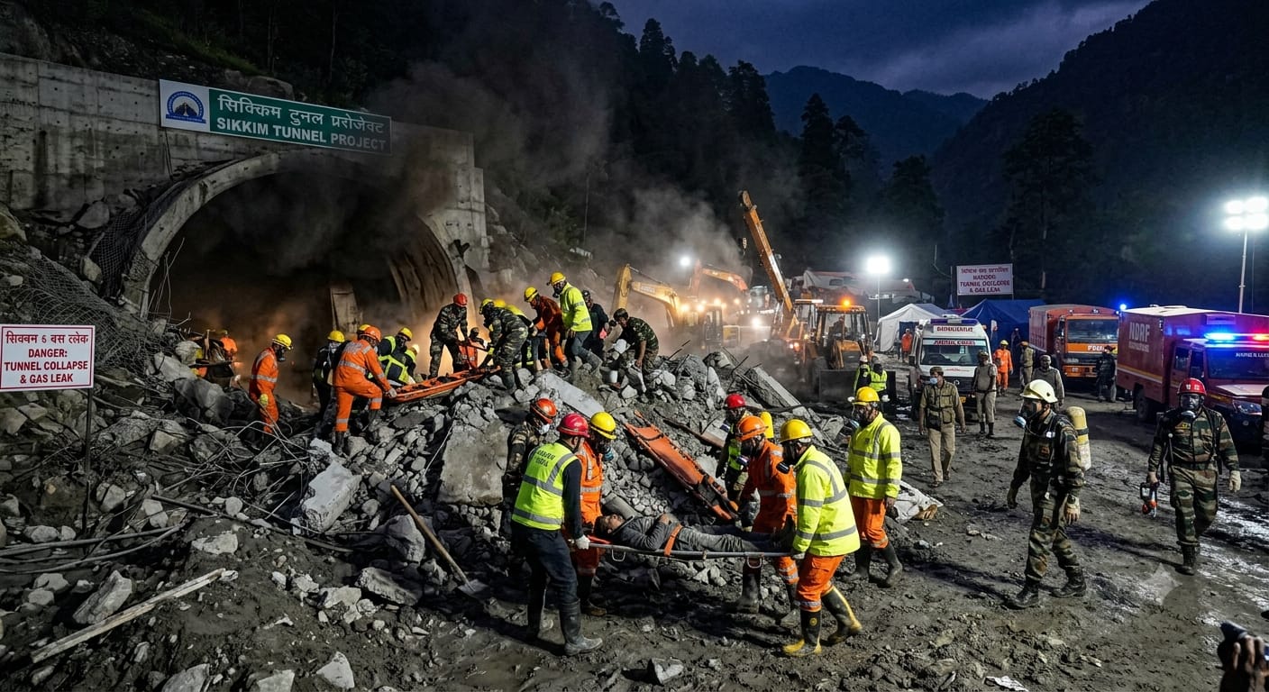 AI Image of Sikkim tunnel tragedy