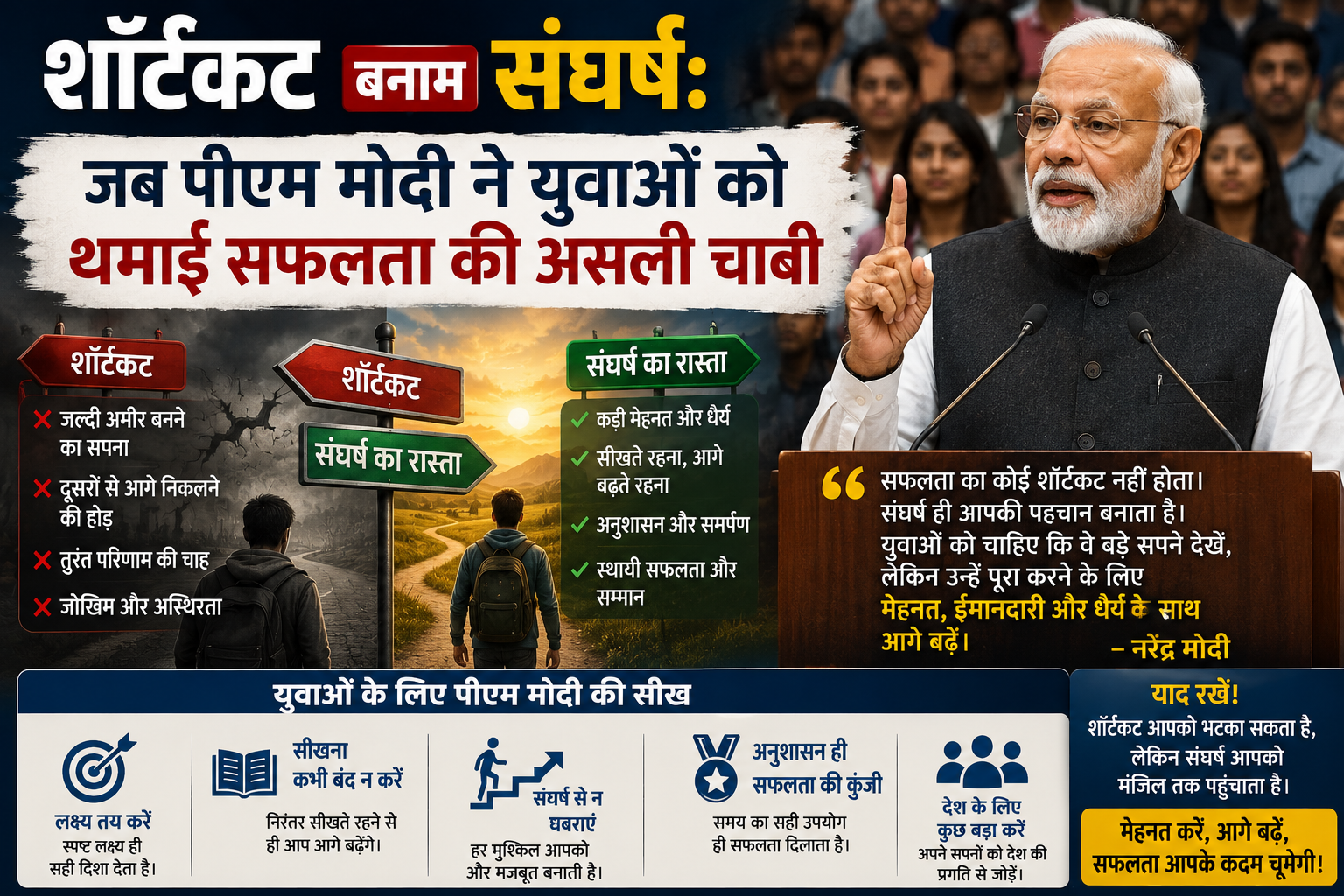 शॉर्टकट बनाम संघर्ष: image source : ChatGPT