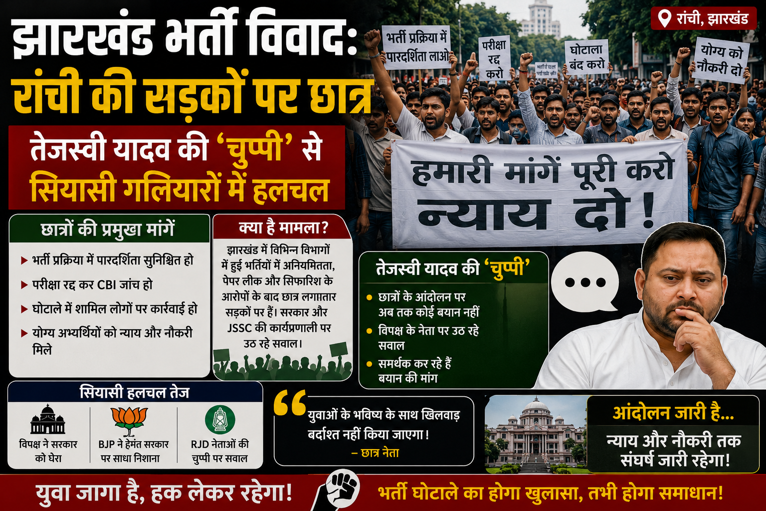 Jharkhand Protest image created by Chat GPT