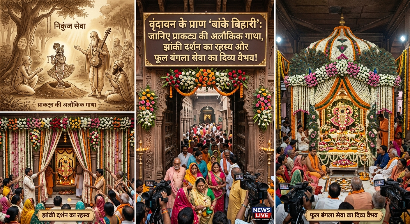 AI image of bake bihari mandir source-gemini