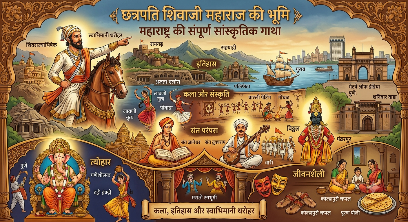 छत्रपति शिवाजी महाराज की भूमि 'महाराष्ट्र' Source:AI image by gemini